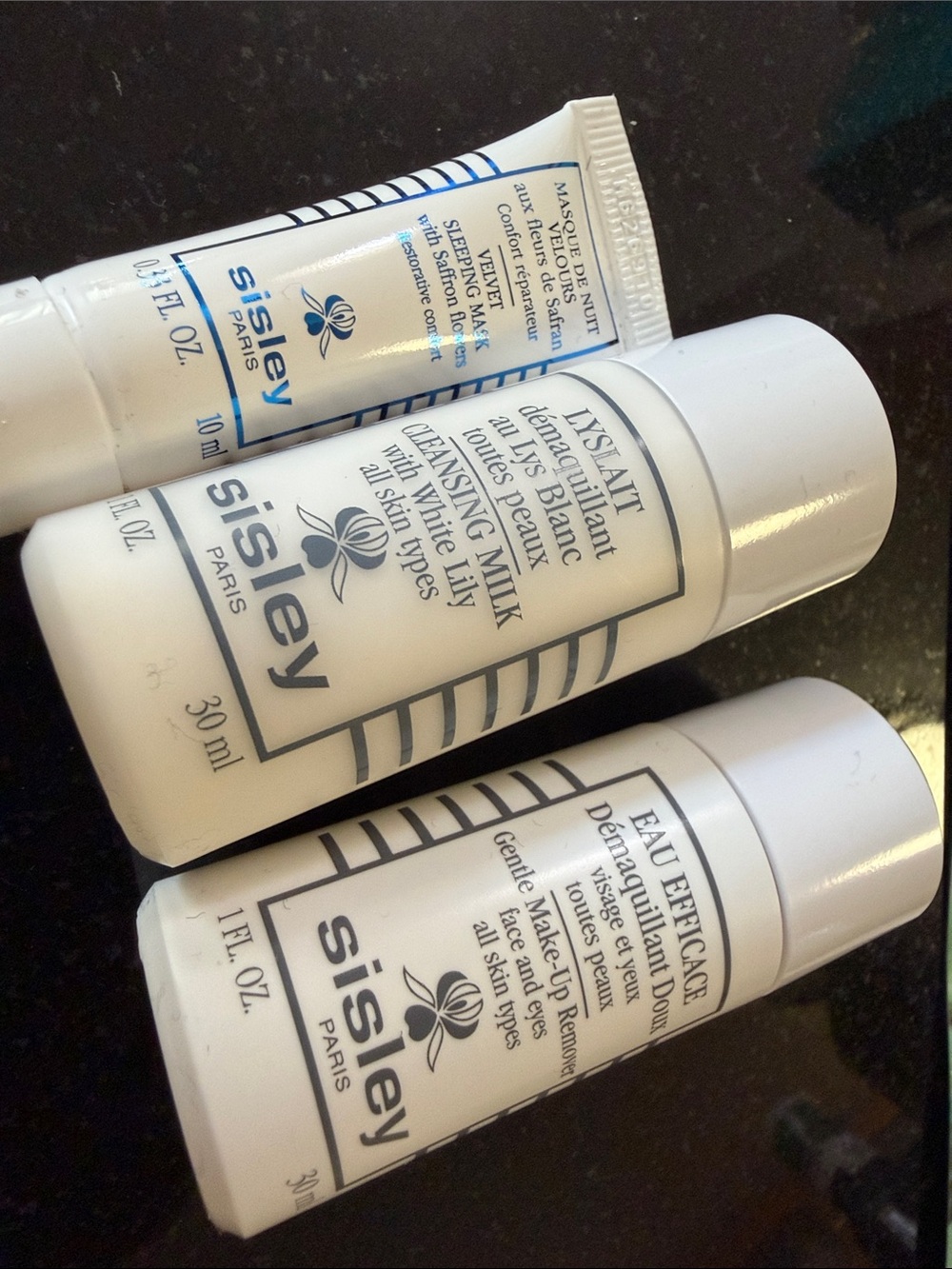 Set of three SISLEY Paris Makeup Remover, Cleansing Milk & Velvet Sleeping Mask